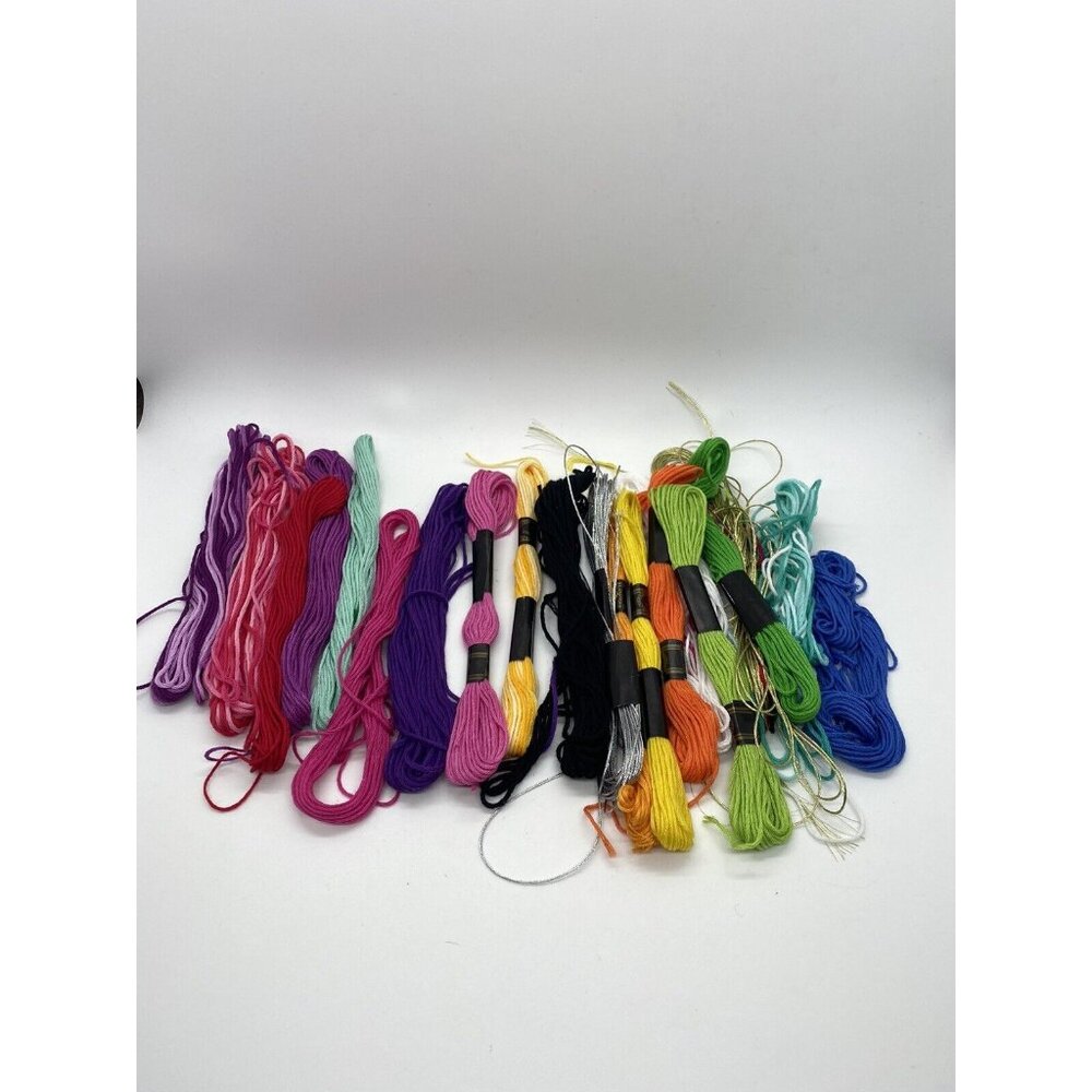 Lot of 18 Six Strand Brins 8.75 Yard 8MTS Cotton Floss Various Colors Preowned